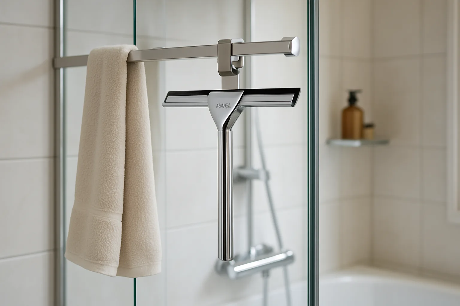 Banyo aksesuarı olarak askılı çekçek ve havluluk seti