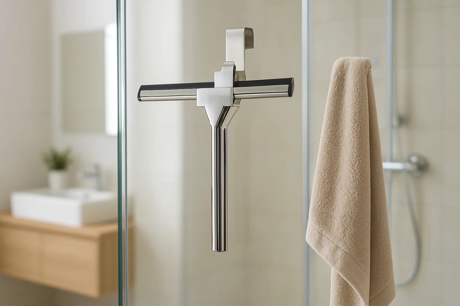 Banyo aksesuarı olarak askılı çekçek ve havluluk seti