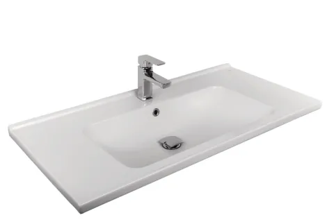 VALE 100X50 LAVABO ORTA ARMATÜR DELİKLİ BEYAZ