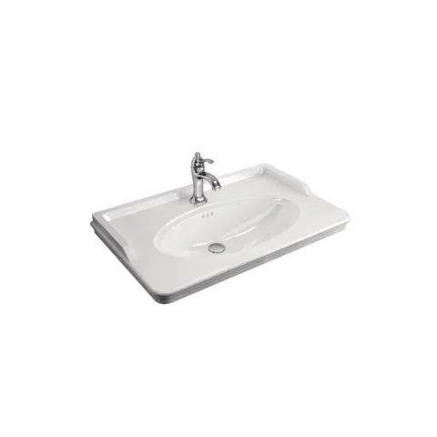 ARTDECO 80 CM ETAJERLİ LAVABO BEYAZ