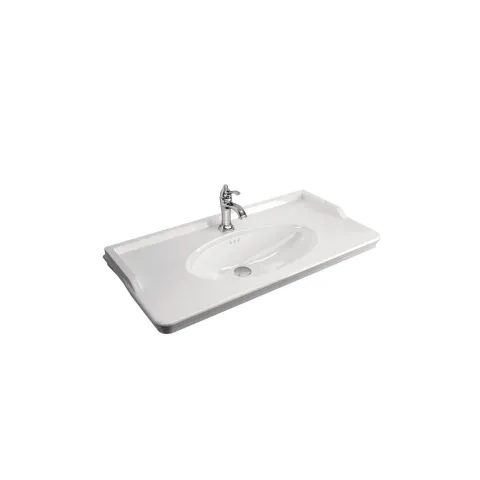ARTDECO 100 CM ETAJERLİ LAVABO BEYAZ