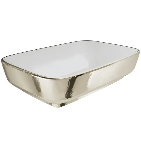 DOVE 60X40 DİKDÖRTGEN ÇANAK LAVABO BEYAZ-PLATİN
