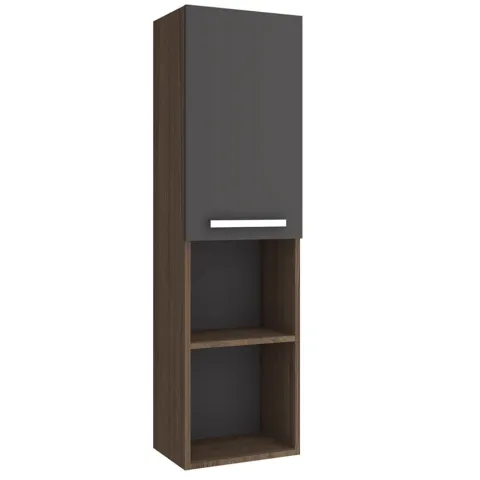 TREVİ 40 CM BOY DOLABI ANTRASİT-MODERN CEVİZ SOL