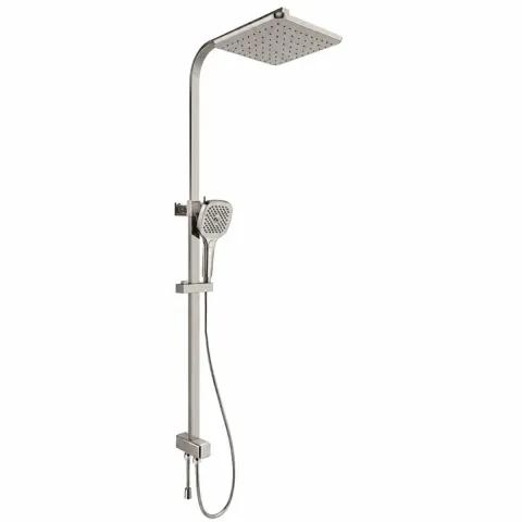 RAIN SQUARE PUSH BUTTON DUŞ BARI FIRÇALANMIŞ NİKEL