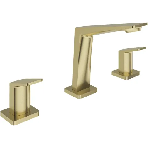 UNIQ 3 DELİKLİ LAVABO BATARYASI FIRÇALANMIŞ ALTIN