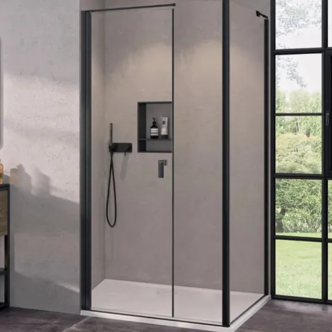 Hüppe Qube AK C SOLO T Ekstra Panelli Ön Cephe Duşakabin Şeffaf Cam